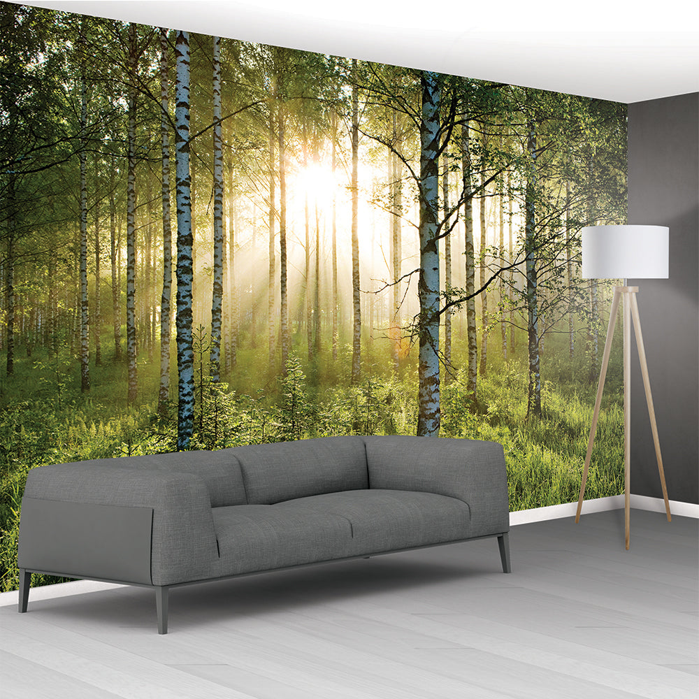 Non Woven Paste The Wall XXL Mural 3.66 X 2.53M Summer Green Forest - Luxury Interiors