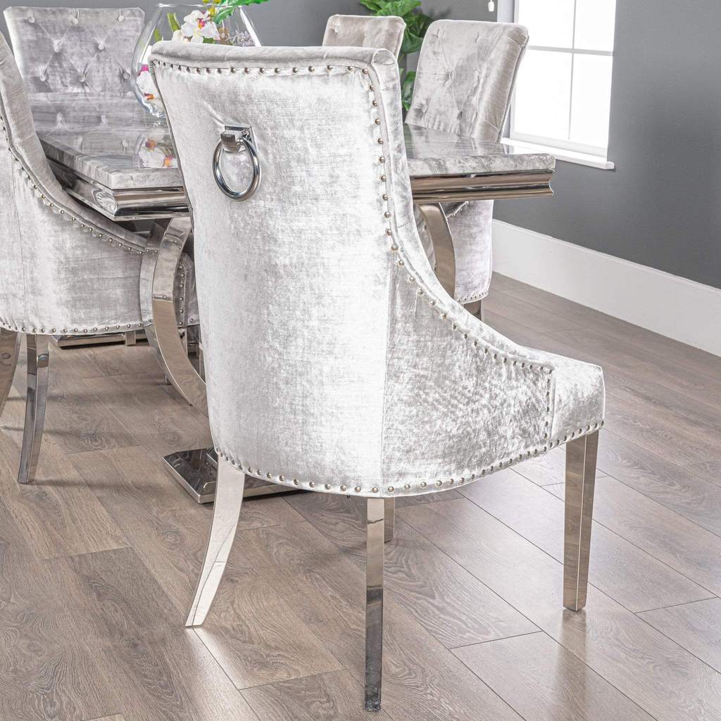 Silver and grey on sale dining chairs